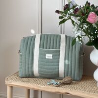 sac à langer matelassé gaze de coton kaki uni