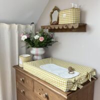 chambre bébé housse de matelas à langer vichy ocre