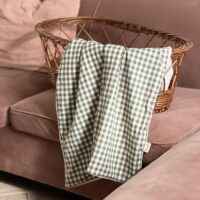 couverture bébé cottage vichy vert