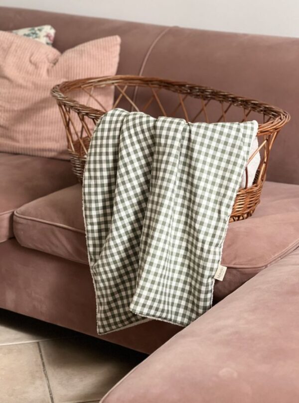 couverture bébé cottage vichy vert