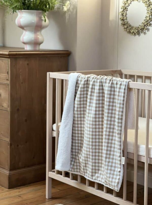 couverture chambre bébé cottage vichy beige