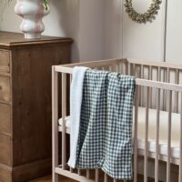 couverture chambre bébé cottage vichy vert