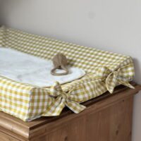 housse de matelas à langer nœuds vichy ocre