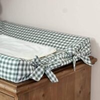 matelas à langer vichy vert gros nœuds