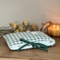pochette pour livre cottage vichy vert