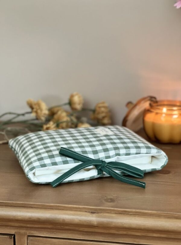 pochette pour livre cottage vichy vert