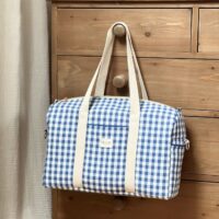 sac à langer vichy bleu