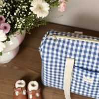 sac à langer vichy bleu