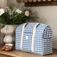 sac à langer vichy bleu