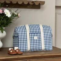 sac à langer vichy bleu