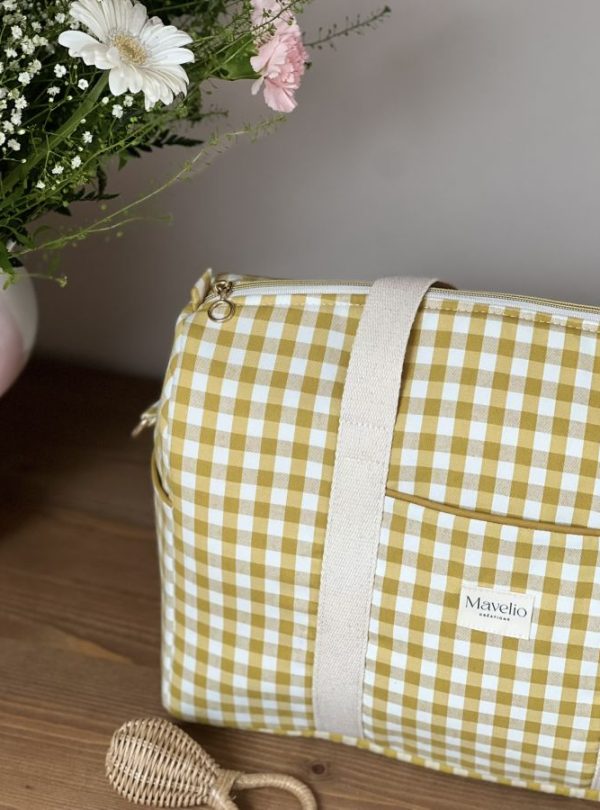 sac à langer vichy ocre