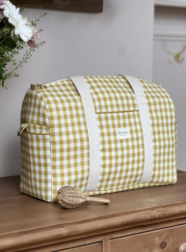 sac à langer vichy ocre