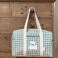 sac à langer vichy vert ourson cottage