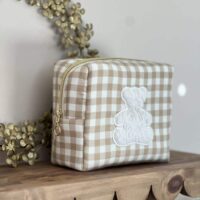 trousse de toilette vichy beige ourson