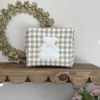 trousse de toilette vichy beige ourson