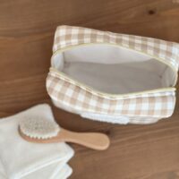 trousse de toilette vichy beige ourson