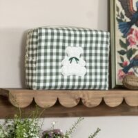 trousse de toilette vichy vert ourson