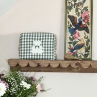 trousse de toilette vichy vert ourson