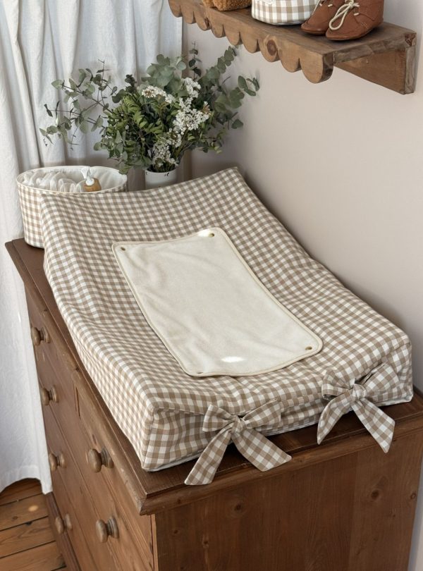 housse de matelas à langer sofalange vichy beige