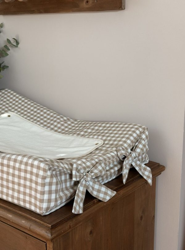housse de matelas à langer sofalange vichy beige