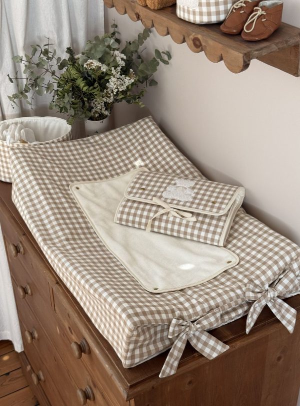 housse de matelas à langer sofalange vichy beige
