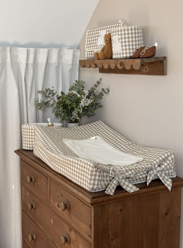 housse de matelas à langer sofalange vichy beige