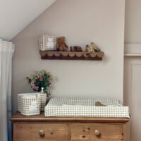 housse matelas à langer vichy beige