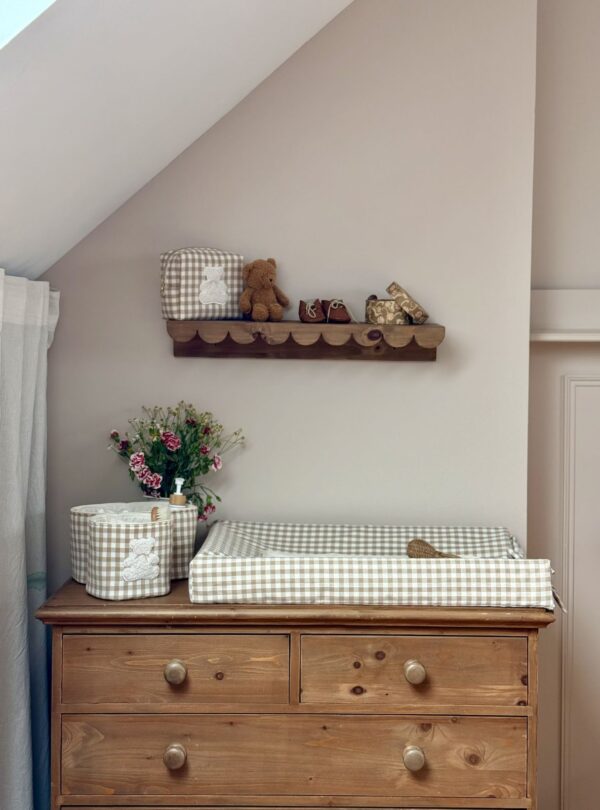 housse matelas à langer vichy beige