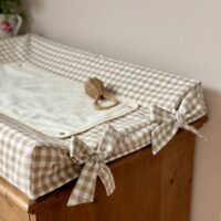 housse matelas à langer vichy beige