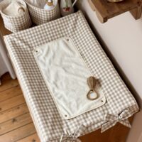 housse matelas à langer vichy beige