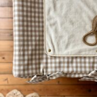 housse matelas à langer vichy beige