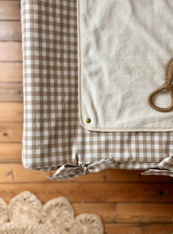 housse matelas à langer vichy beige