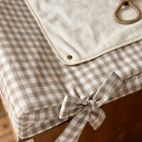 housse matelas à langer vichy beige
