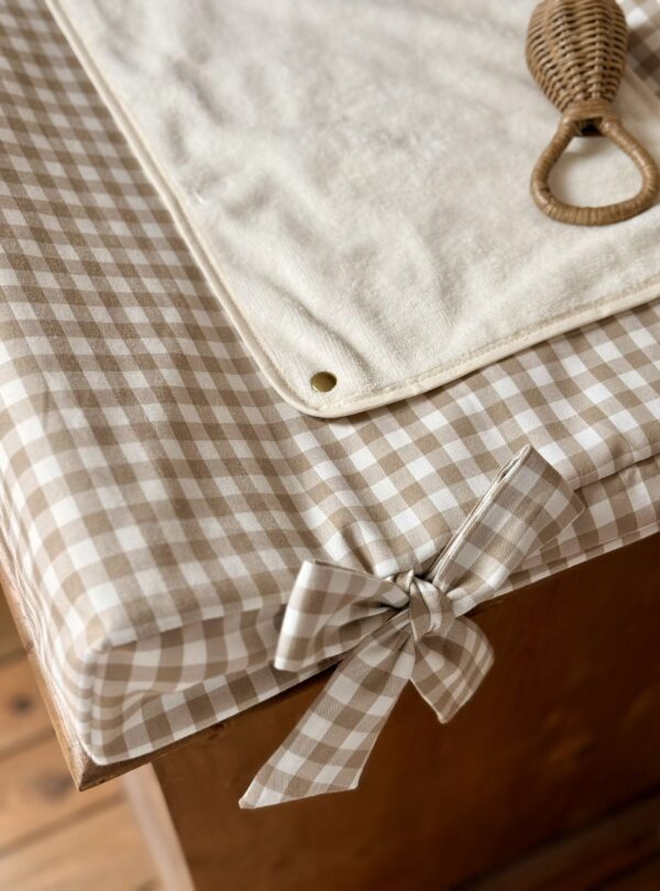 housse matelas à langer vichy beige