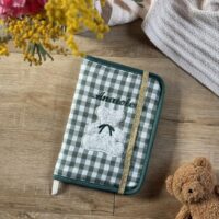 protège carnet de santé vichy vert personnalisé ourson