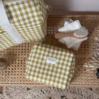 trousse de toilette vichy ocre