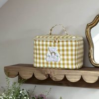 vanity cottage vichy ocre broderie ourson