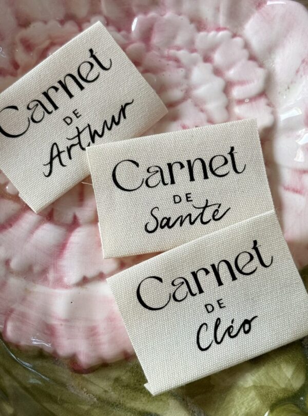 étiquettes carnet de santé personnalisé