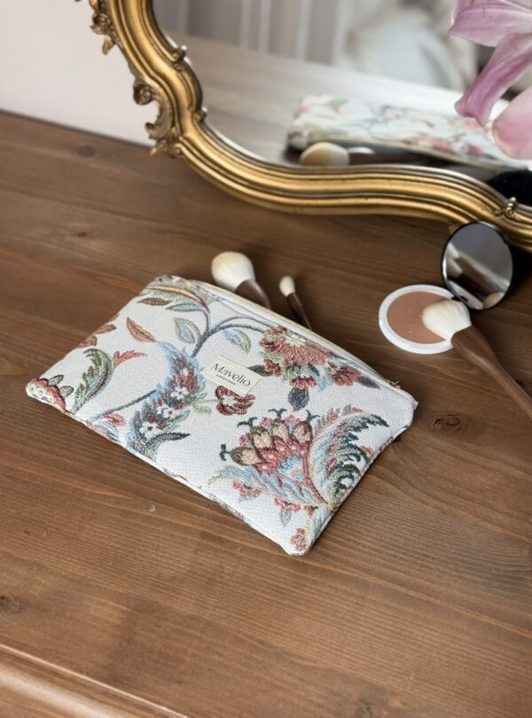pochette plate en jacquard fleuri
