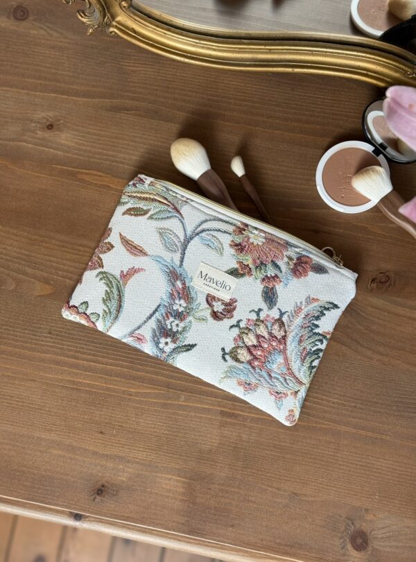 pochette plate en jacquard fleuri