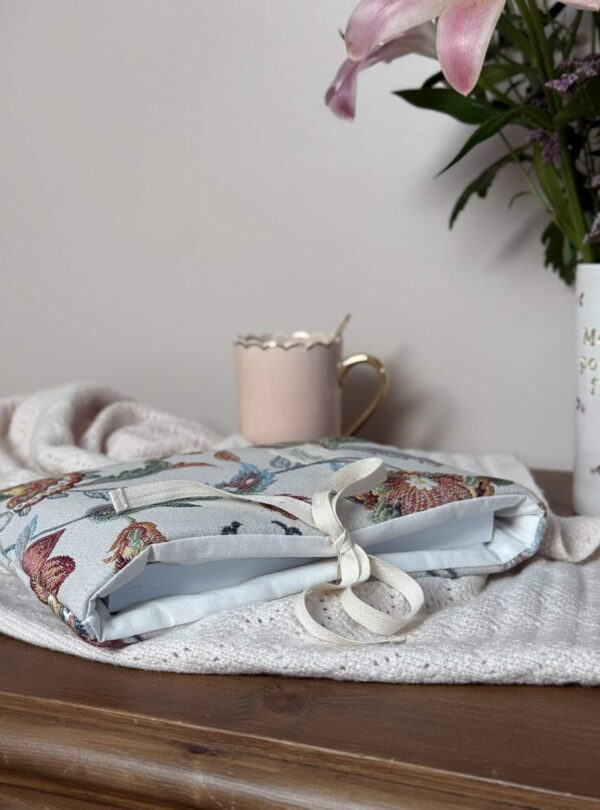 pochette pour livre broché en jacquard fleuri
