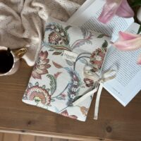 pochette pour livre broché en jacquard fleuri