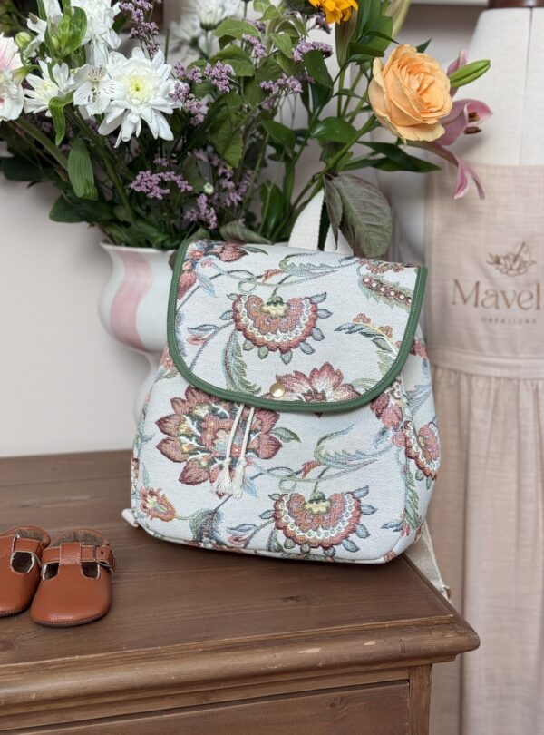 sac à dos enfant jacquard fleuri