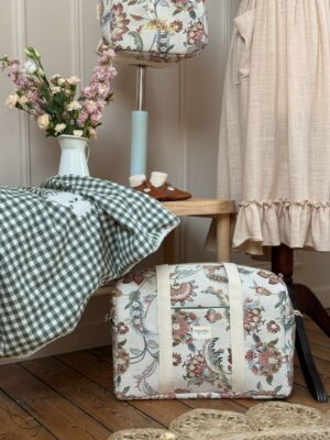 sac à langer jacquard fleuri