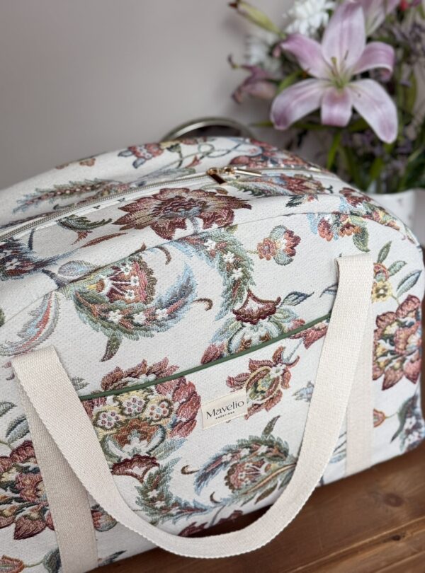 sac voyage en jacquard fleuri