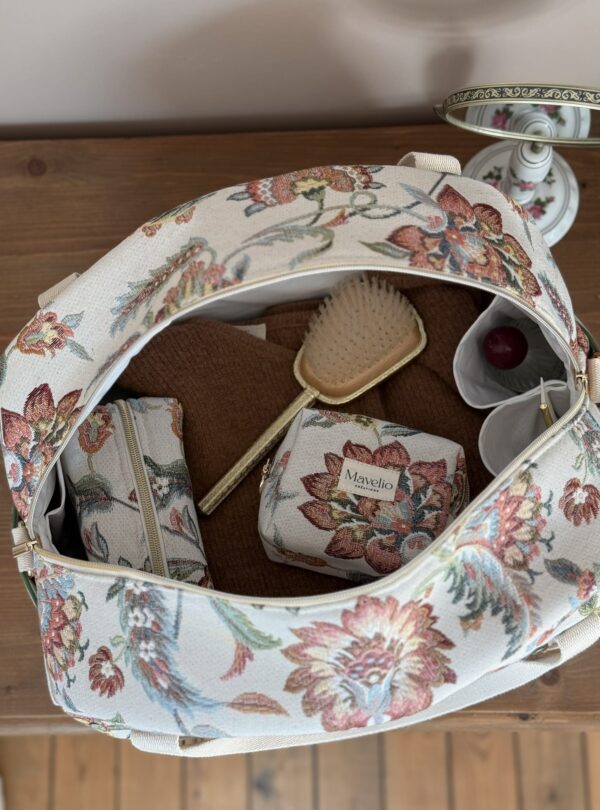 sac voyage en jacquard fleuri