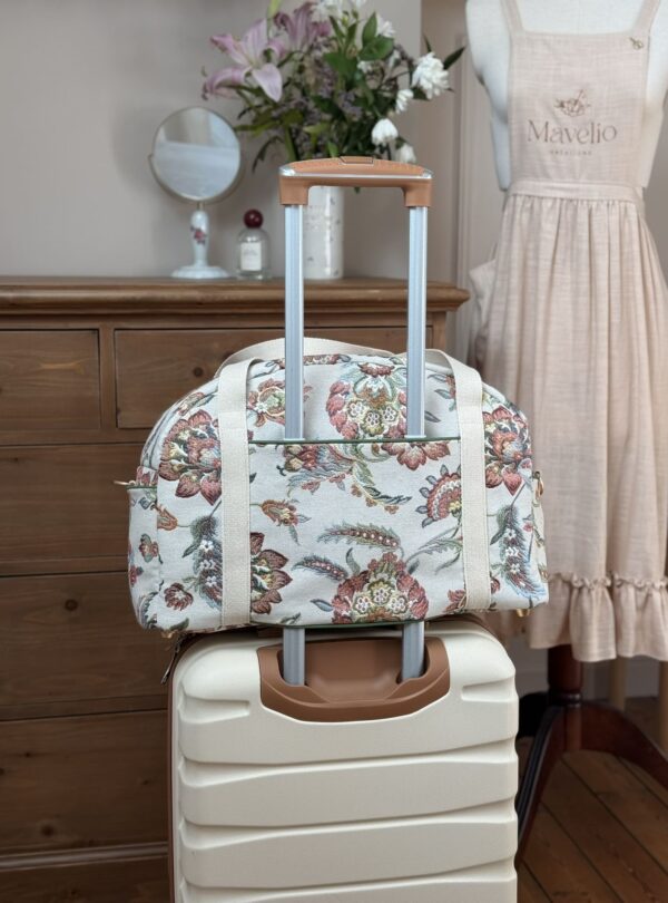 sac voyage en jacquard fleuri