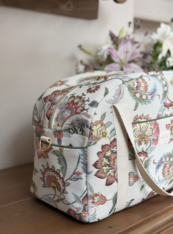 sac voyage en jacquard fleuri