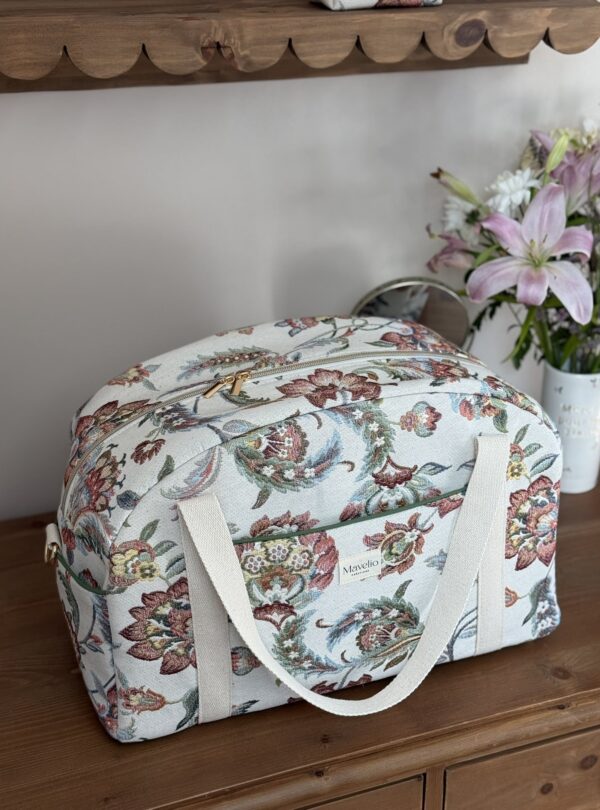 sac voyage en jacquard fleuri