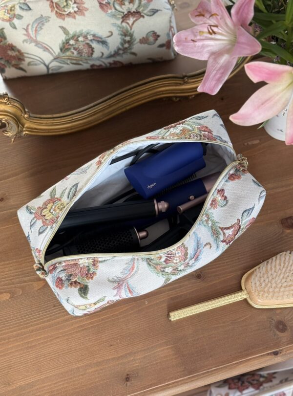 trousse de toilette XL jacquard fleuri